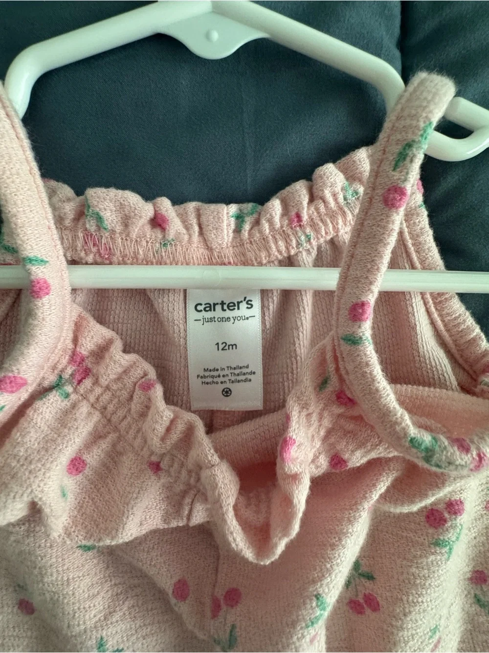 Carter's Pink Floral Sleeveless Romper